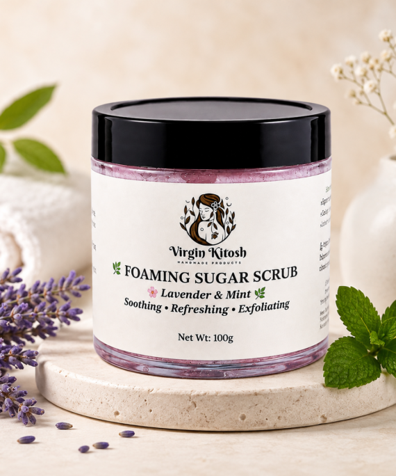 🌿 Foaming Sugar Scrub – Lavender & Mint